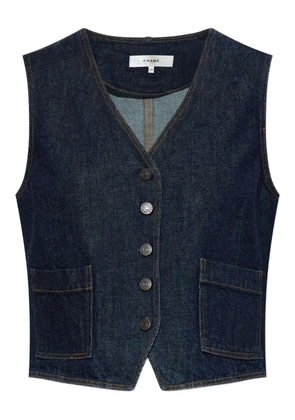 FRAME buttoned pocketed denim waistcoat - Blue