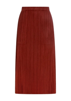 Pleats Please Issey Miyake pleated midi skirt - Red
