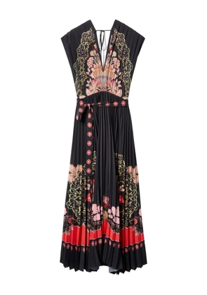 La DoubleJ Accordion floral-print maxi dress - Black