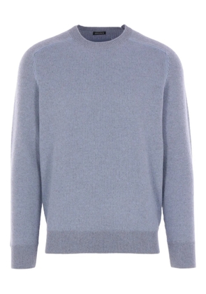Zegna ribbed-trim sweater - Blue