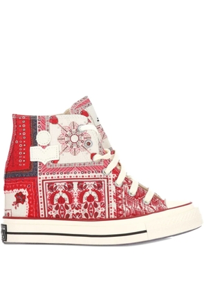 Converse x Isabel Marant 60mm Chuck 70 patchwork high-top sneakers - Red
