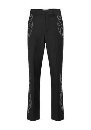 Philipp Plein flame-stud tailored trousers - Black