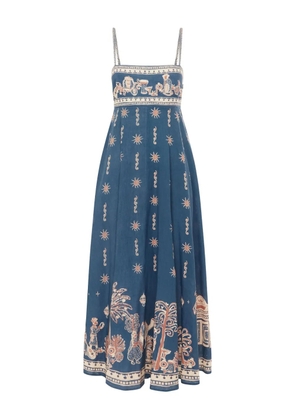ALEMAIS Acacia printed midi dress - Blue