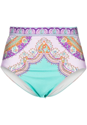 ZIMMERMANN Lola high-waisted bikini bottoms - Green