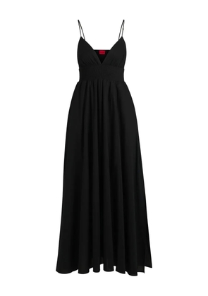 HUGO V-neck pleated maxi dress - Black