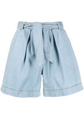 PINKO belted denim shorts - Blue