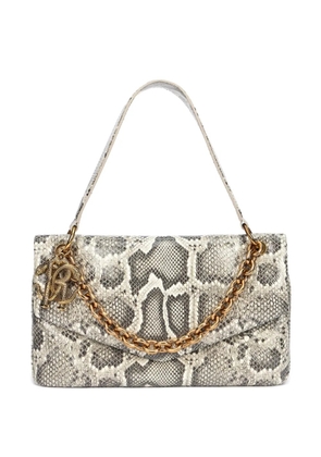 Roberto Cavalli rock python print chain shoulder bag - Grey