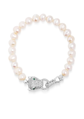 Nialaya Jewelry Panther Head bracelet - White