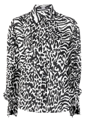Karl Lagerfeld animal-print silk shirt - Black