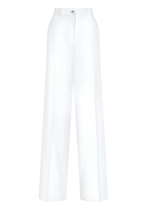 Dolce & Gabbana high-waisted cotton-blend pallazo pants - White