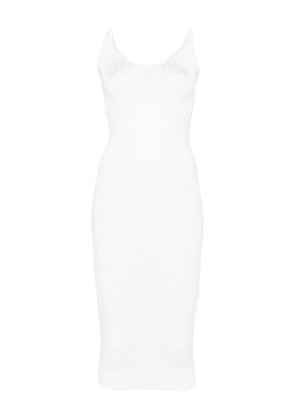 Mugler ribbed midi dress - White