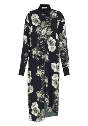 Gloria Coelho floral-print shirt dress - Black