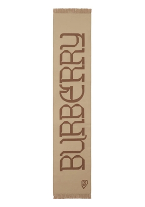 Burberry logo wool scarf - Brown