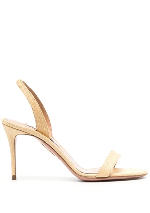 Aquazzura 95mm single-strap leather sandals - Neutrals