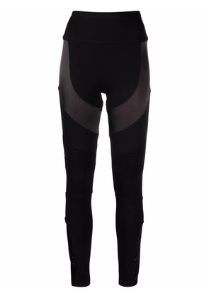 Philipp Plein panelled cotton leggings - Black