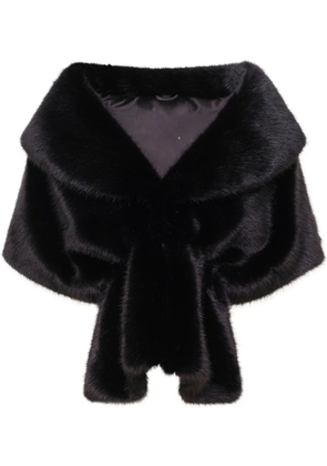 Unreal Fur Champagne wrap cape - Black