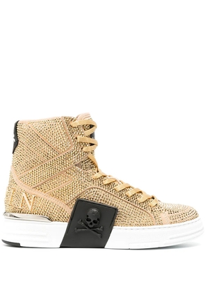 Philipp Plein studded high-top sneakers - Gold