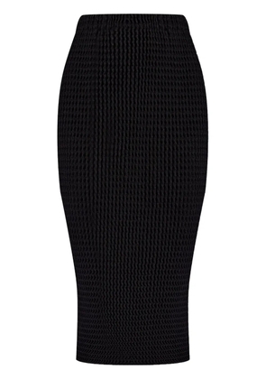 Issey Miyake seersucker midi pencil skirt - Black