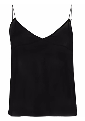 Saint Laurent sheer-panel vest top - Black