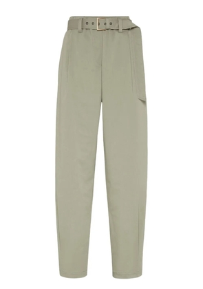 Brunello Cucinelli belted gabardine trousers - Green