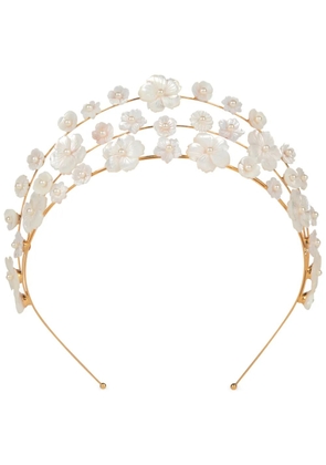Jennifer Behr Jenette floral-appliqué crown - Gold
