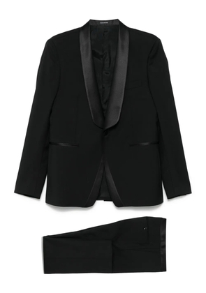 Tagliatore satin-trim suit - Black