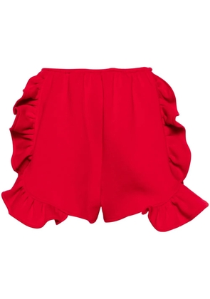 Ioana Ciolacu Peony ruffled jersey shorts - Red