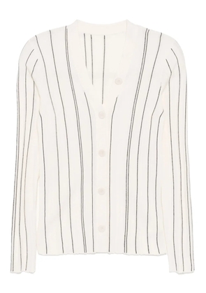 LESS striped cardigan - White