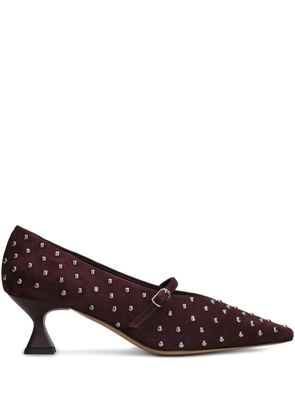 The Seller pointed-toe studded heeled pumps - Red