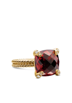 David Yurman 18kt yellow gold Chatelaine garnet and diamond ring (11mm)