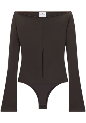 Courrèges off-shoulder zipped bodysuit - Brown