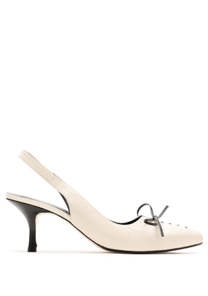 Sarah Chofakian bow detail slingback pumps - White