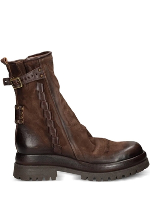 A.S.98 buckle braided boots - Brown