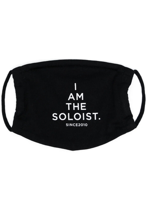 Takahiromiyashita The Soloist slogan-print face mask - Black
