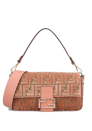 FENDI medium Baguette FF-jacquard shoulder bag - Pink