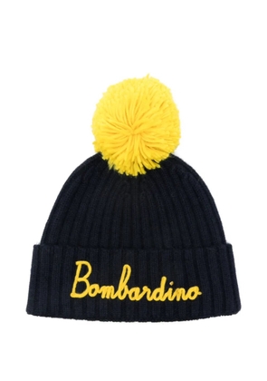 MC2 Saint Barth Wengen pom-pom ribbed beanie hat - Blue