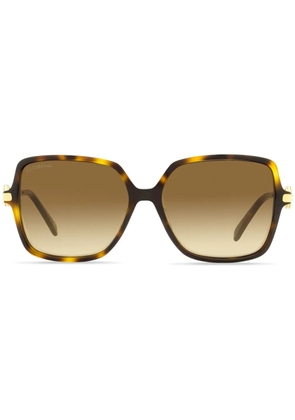OMEGA EYEWEAR tortoiseshell-effect square-frame sunglasses - Brown