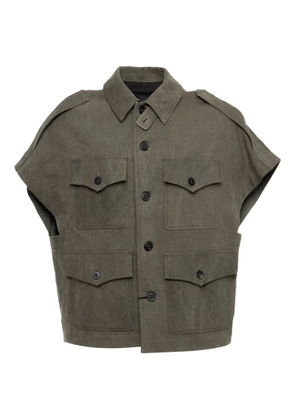 Devoa classic-collar shirt - Green