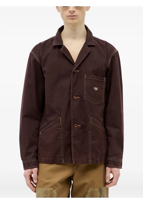 DICKIES button-fastening logo-patch jacket - Brown