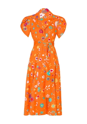Lhd belted floral the glades dress - Orange
