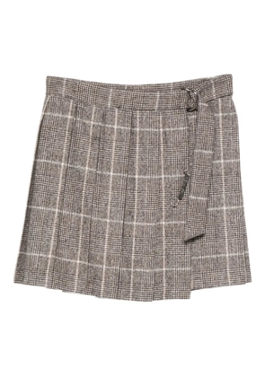 Brunello Cucinelli check mini skirt - Brown