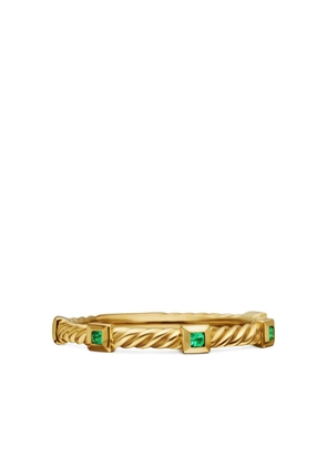 David Yurman 18kt yellow gold Cable Collectibles emerald ring (2mm)