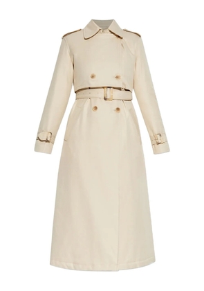 Add belted double-breasted trench coat - Neutrals