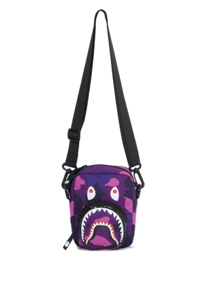 A BATHING APE® shark-head camo messenger bag - Purple