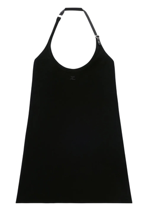 Courrèges logo-patch halterneck minidress - Black