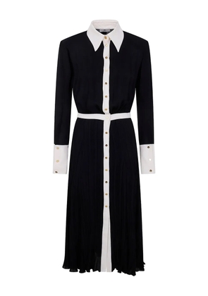 Elisabetta Franchi pleated buttoned midi dress - Black
