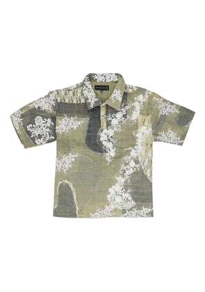 Who Decides War lace-detail patchwork polo shirt - Green