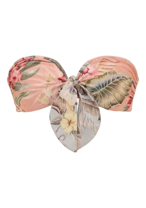 ZIMMERMANN scarf-tie floral bikini top - Pink