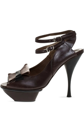 Marni Pre-Owned 120mm platform peep-toe sandals - Brown