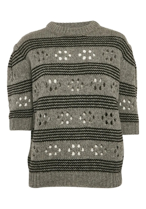 Miu Miu Pre-Owned ribbed-knit cut-out sweater - Grey